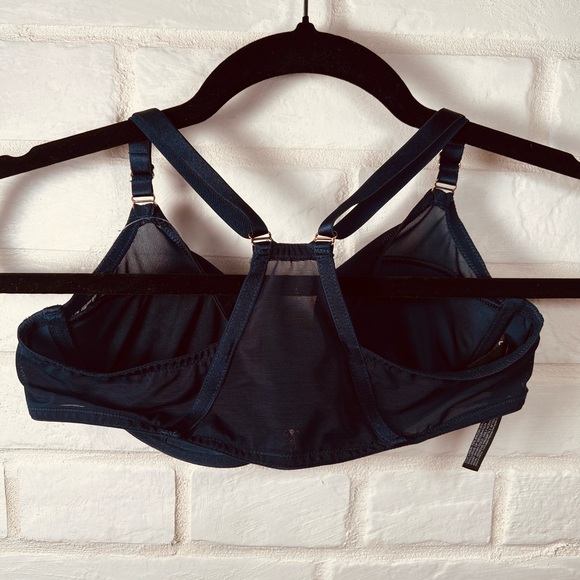 NWT Soma Sensual Front Close Lined Underwire Racerback Demi Bra 34 C Navy #0449 - Picture 2 of 13